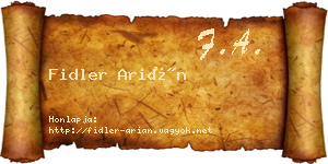 Fidler Arián névjegykártya